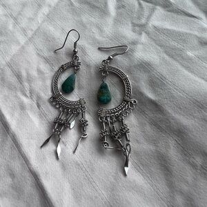 Ren Faire - Festival - Boho Dangle Earrings - Silver Tone